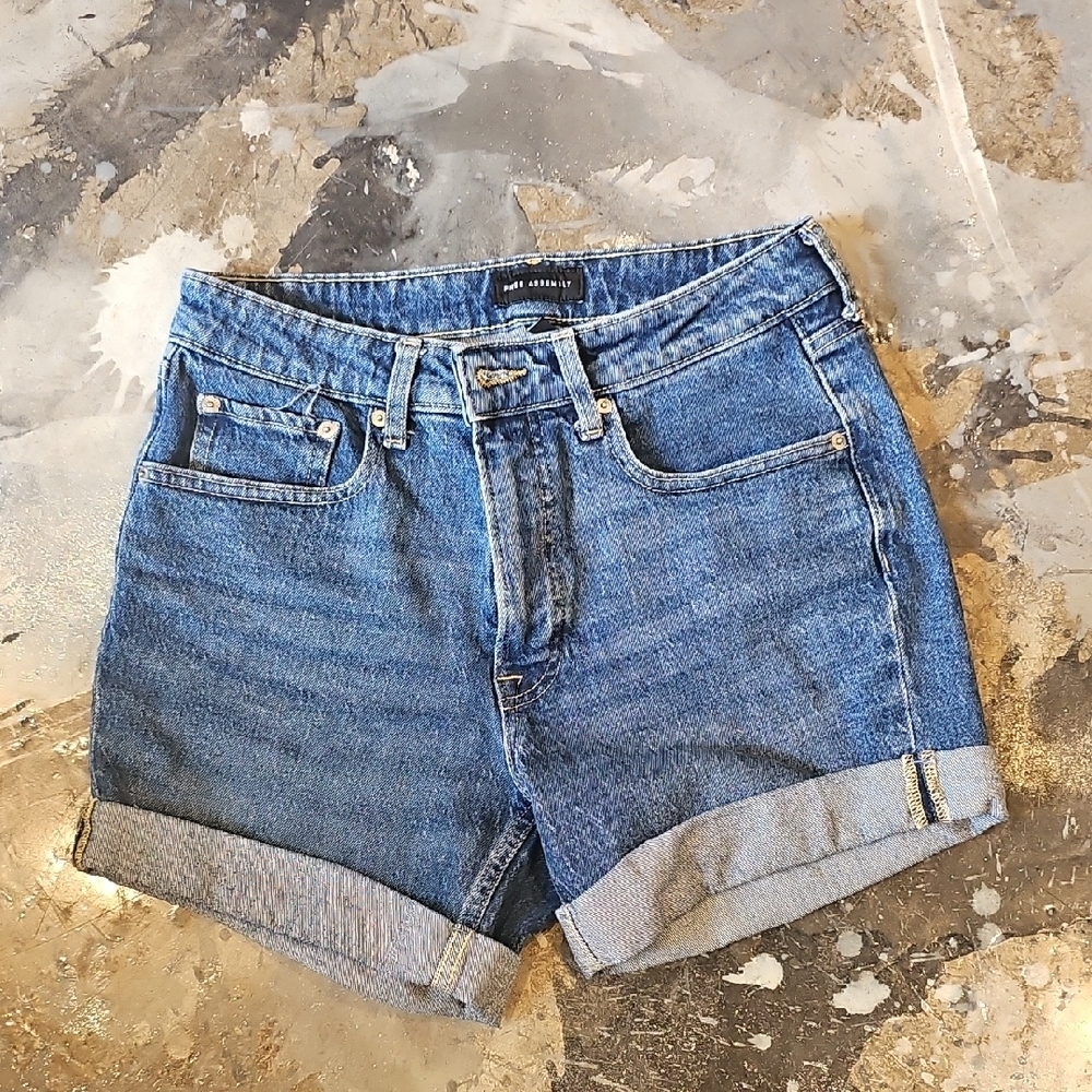 Just USA Blue Jean Shorts with Cuffed Hem
